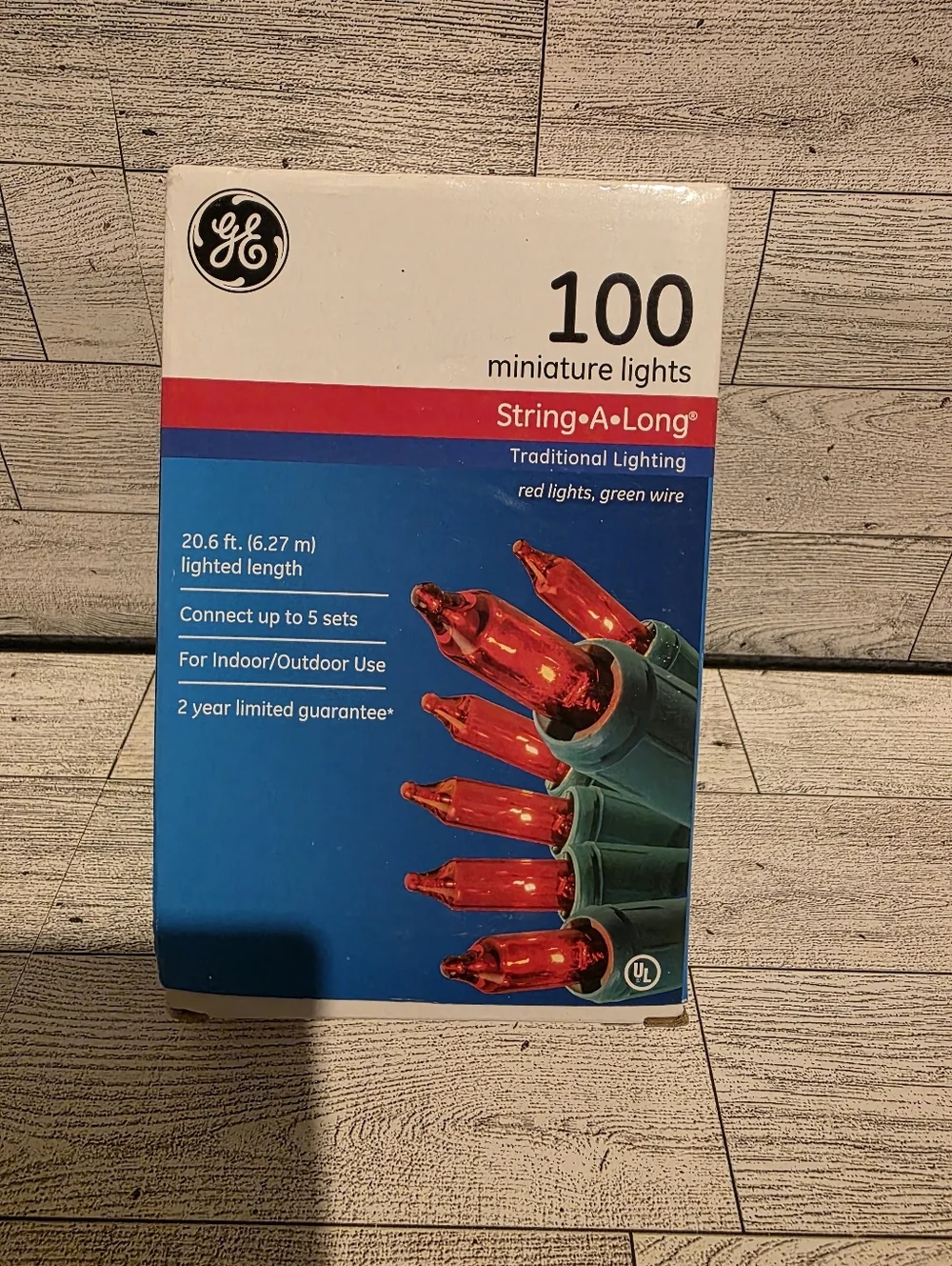 GE String-A-Long 100 Red Miniature Lights